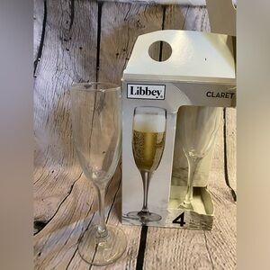 5/$20 Libbey‎ Claret Glasses Set of Four Drinkware Holiday Wine Glasses Stemware